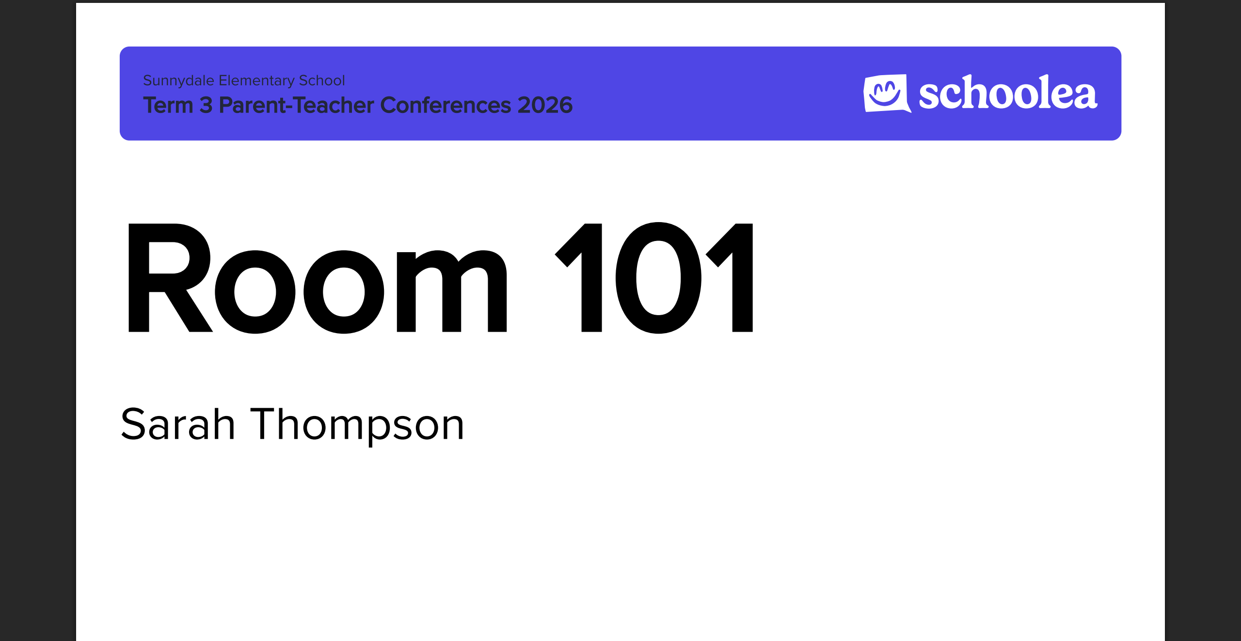 Meeting Room Sign report example